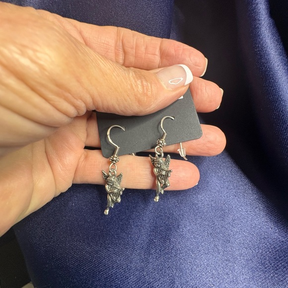 SOLD Sterling Silver Angel Earrings - Picture 5 of 6